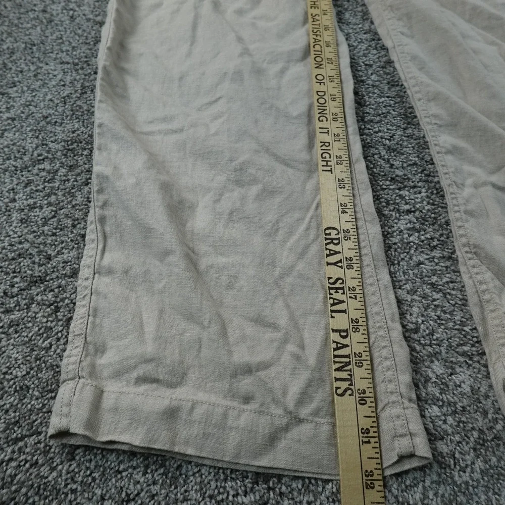 Apt 9 Pants Mens 36X32 Beige Linen Chambray Flat Front Drawstring Chino Beach
